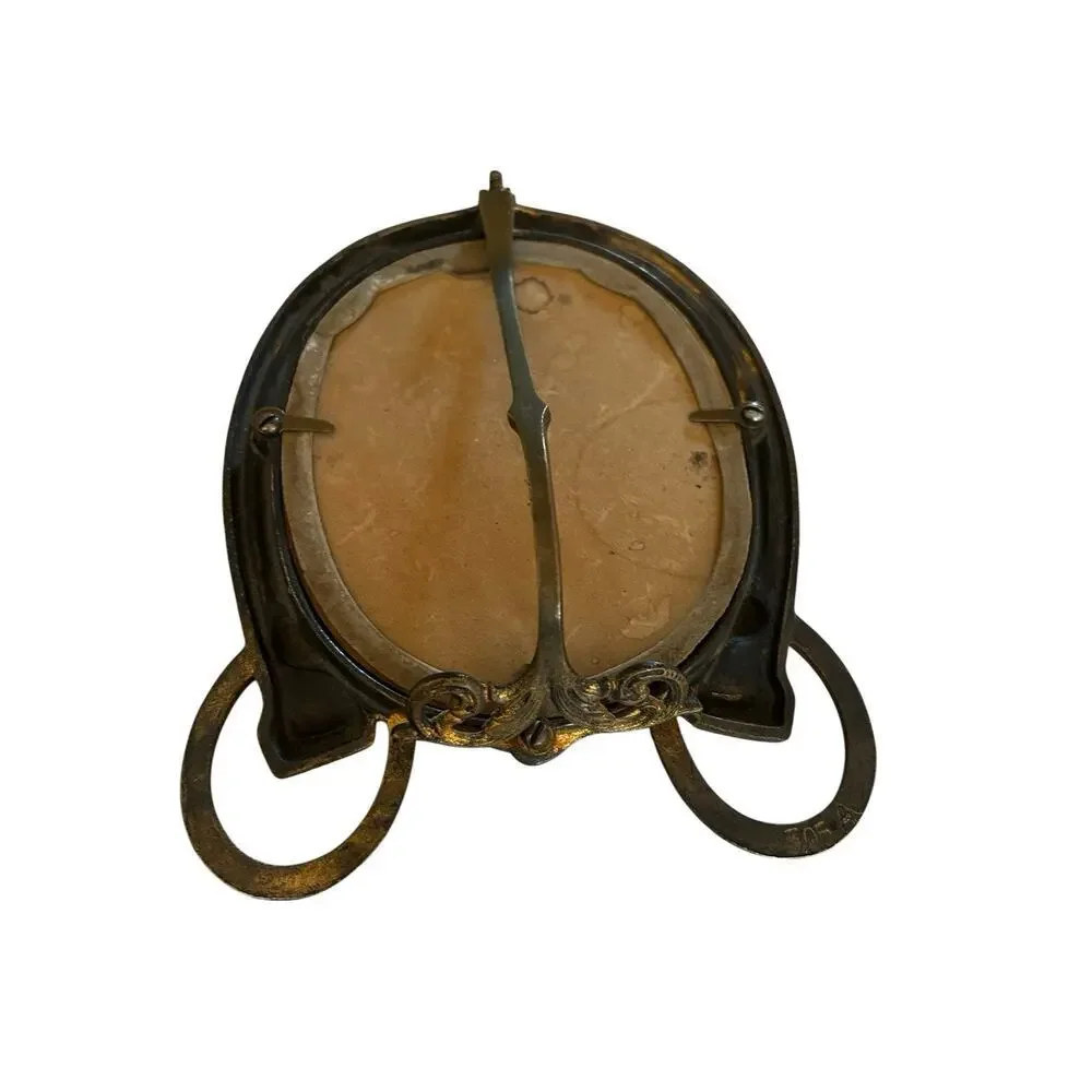 Vintage Brass Horseshoe Picture Frame #305 A Horse Lover Equestrian Western
